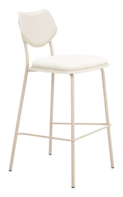 Zeal Light Gray Fabric & PVC Leather Barstools – Set of 4, 40.9