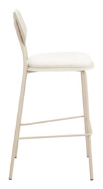 Zeal 4-Piece Bar Stool Set – Light Gray Fabric Seats with PVC Leather, 40.9