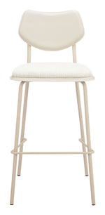 Zeal Modern Barstools Set of 4 – Light Gray Fabric & PVC Leather, 40.9