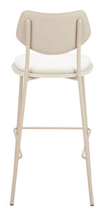 Zeal Barstools Set of 4 – Light Gray Upholstered Seats, PVC Leather, 40.9