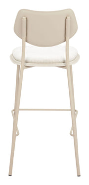 Zeal Barstools Set of 4 – Light Gray Upholstered Seats, PVC Leather, 40.9