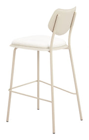 Zeal Light Gray Fabric & PVC Leather Counter Stools – 4-Pack, 40.9