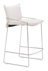 Modern White Poly Linen Counter Stool for Kitchen or Bar