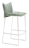 Green Poly Linen Barstool 40.4"H, Chrome Frame