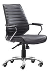Enterprise Low Back Office Chair Black – Modern Executive Seating by Zuo Modern