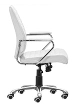 Adjustable Low Back Swivel Chair White – Enterprise Collection by Zuo Modern