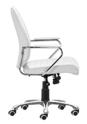 Adjustable Low Back Swivel Chair White – Enterprise Collection by Zuo Modern