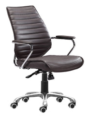 Enterprise Low Back Office Chair Espresso – Modern Executive Seating by Zuo Modern