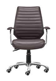 Espresso Executive Office Chair – Tufted Faux Leather by Zuo Modern