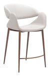 Zuo Modern Limay 40.2"H Beige Counter Stool – Faux Wood & Leather Design