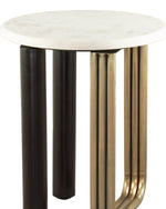 Modern Brass Base Marble End Table