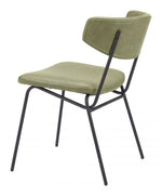 Faux Leather Dining Chair Set – Green Cushioned Comfort