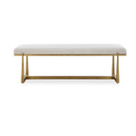 Uttermost Midas Antique Gold Bench – 60-Inch Luxe Seating with Metallic Frame and Upholstered Cushion for Glam Interiors