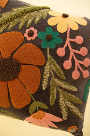 embroidered velvet pillow
