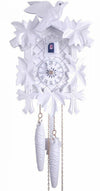 One Day Cuckoo Clock – Hand Carved White Maple Leaves – 9.5 in Traditional German Wall Clock