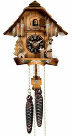 One Day Chalet Cuckoo Clock – 9 Inch Height – Mechanical Movement with Beer Drinker For Home Decor By River City Clocks