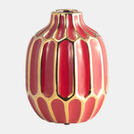Sagebrook Home 12540-09 Ceramic Vase 8", Red/Gold