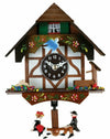 Wooden Quartz Clock with Chalet Design and Moving Figures – 6 in – River City Clocks
