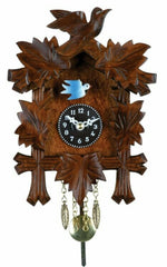 Quartz Clock with Five Carved Leaves and Bird – 7 in – River City Clocks