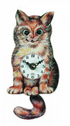 Cat Shaped Wall Clock with Quartz Movement – 6 in – River City Clocks