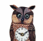 Decorative Quartz Clock in Owl Shape with Playful Eye Movement – 6 in – River City Clocks