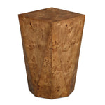 Uttermost Hughes Accent Table Captivating Geometric Design-Rich Caramel Poplar Burl Wood Grain
