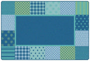 Carpets for Kids KIDSoft Pattern Blocks Classroom Rug, Blue, Rectangle