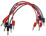Connector Cords (Pack of 6) – 12" 18-Gauge Banana Plug Leads, 3 Red + 3 Black by GSC International Inc.