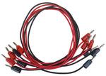 Connector Cords (Pack of 6) – 24" 18-Gauge Banana Plug Leads, 3 Red + 3 Black by GSC International Inc.