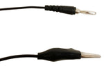 Connector Cords (Pack of 12) – 12" Black 18-Gauge Banana Plug to Alligator Clip Leads by GSC International Inc.