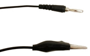 12 Inch Black Banana Plug to Alligator Clip Leads (12 Pack)