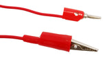 Connector Cords (Pack of 12) – 12" Red 18-Gauge Banana Plug to Insulated Alligator Clip Leads by GSC International Inc.