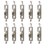 Single Pulleys (Pack of 10) – 50mm Low-Friction Aluminum Wheels with Hooked Metal Frames by GSC International Inc.