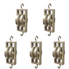 50mm Double Parallel Pulleys with Hooks (Pack of 5)