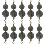 Double Tandem Pulley (Pack of 10) – 50mm + 38mm Low-Friction Aluminum Wheels with Hooked Metal Frame by GSC International Inc.