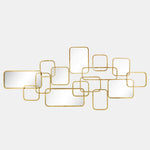 Sagebrook Home 16422-01 Metal, 46"X20" Wall Accent With Mirrors, Gold