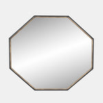 Sagebrook Home 16440 Metal, 32"X28" Octagona Mirror, Black/Gold