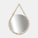 Sagebrook Home 16442 Wood, 36" Beaded Mirror, White