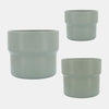 Sagebrook Home 16772-02 Ceramic, 7"/9"/10"D Mushroom Planters, Greeen Set of 3