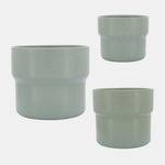 Sagebrook Home 16772-02 Ceramic, 7"/9"/10"D Mushroom Planters, Greeen Set of 3