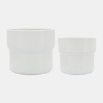 Sagebrook Home 16772-03 Ceramic, 7"/9"/10"D Mushroom Planters, White Set of 3