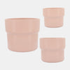 Sagebrook Home 16772-04 Ceramic, 7"/9"/10"D Mushroom Planters, Blush Set of 3