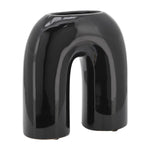 Sagebrook Home 16839-02 Ceramic, 8" Horseshoe Vase, Black
