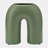 Sagebrook Home 16839-03 Ceramic, 8" Horseshoe Vase, Dark Sage