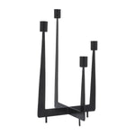 Sagebrook Home 16927 Metal, 14" 4-Candlesticks Holder, Black