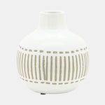 Sagebrook Home 16936-01 Ceramic, 6" Round Aztec Vase, Gray