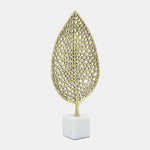 Sagebrook Home 17028-02 Metal, 19" Leaf On Stand, Gold