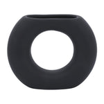 Sagebrook Home 17058-02 Ceramic, 5" Donut Vase, Black