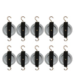 Single Aluminum Pulley – 50mm Painted Cast Metal Wheel with Hooks, Pack of 10 by GSC International Inc.