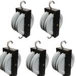Painted Cast Metal Pulley – Side-by-Side Groove, 50mm, 5 Pack